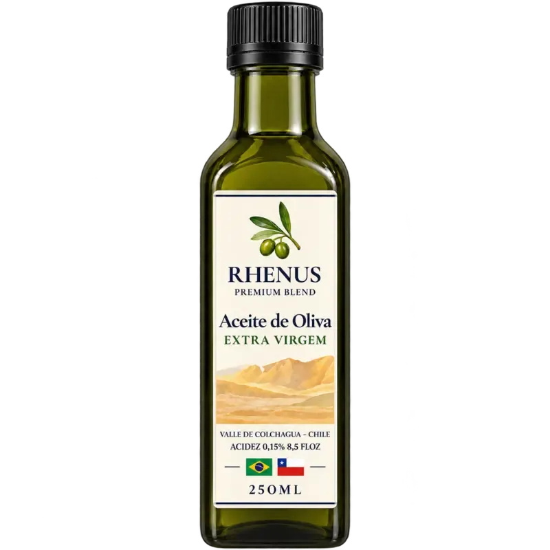 Botella verde de aceite de oliva extra virgen Rhenus Premium Blend de 250 ml