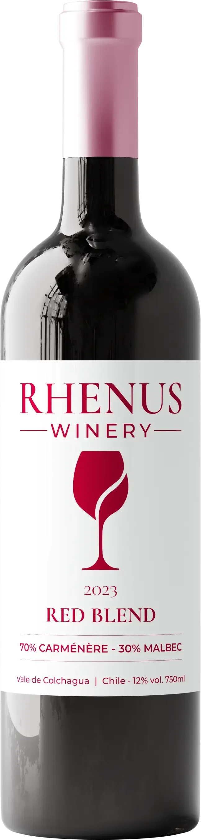 Botella de Red Blend 2023, 70% Carménère y 30% Malbec