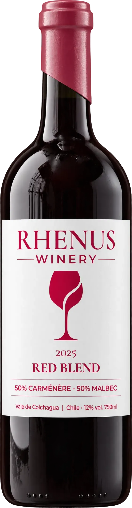 Botella de Red Blend 2025, 50% Carménère y 50% Malbec